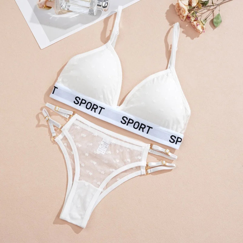 INTIMO SECRETS Dot Lace Push-Up Bralette – Wireless V-Neck Women’s Bra