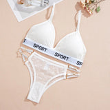 INTIMO SECRETS Dot Lace Push-Up Bralette – Wireless V-Neck Women’s Bra