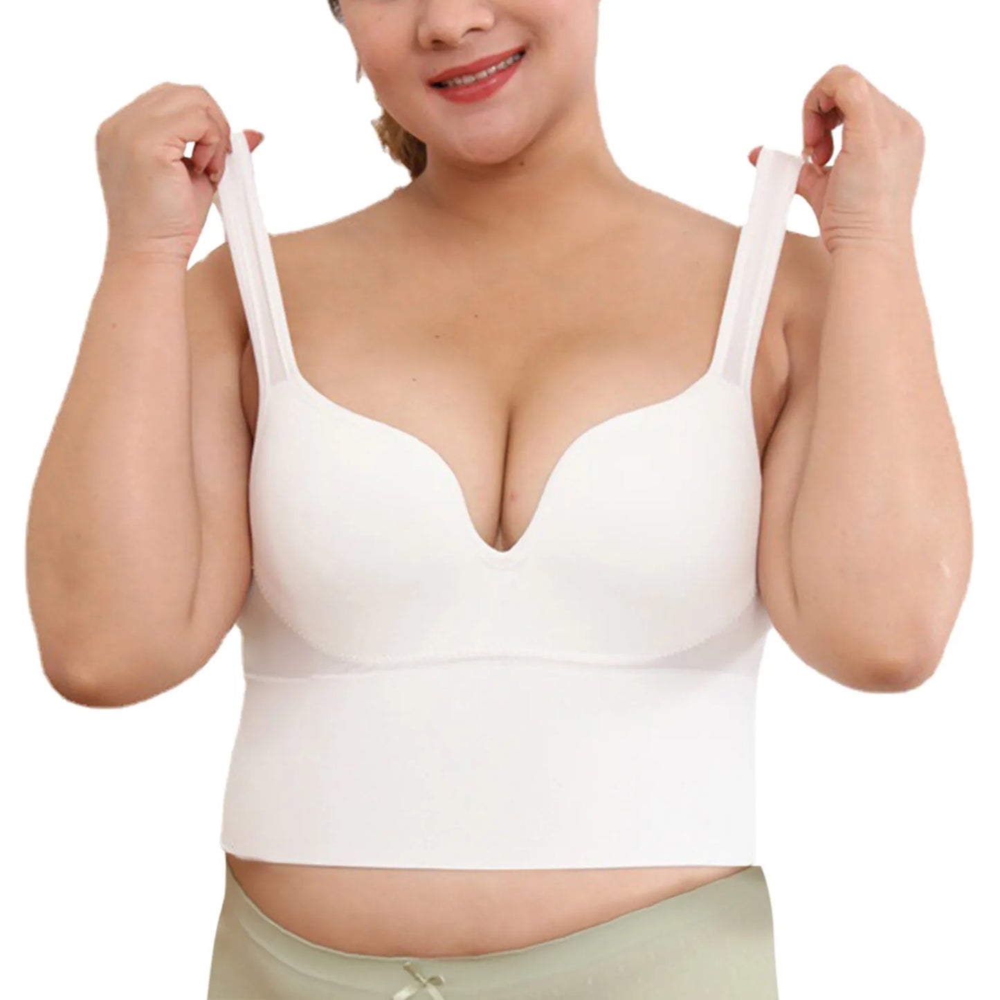 INTIMO SECRETS Women’s High-Elastic Wireless Sports Bra – Plus Size Removable Pads Bralette