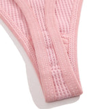 INTIMO SECRETS Women’s Cotton Thongs 3-Pack – Low-Rise Waffle G-String T-Back Panties S-XL