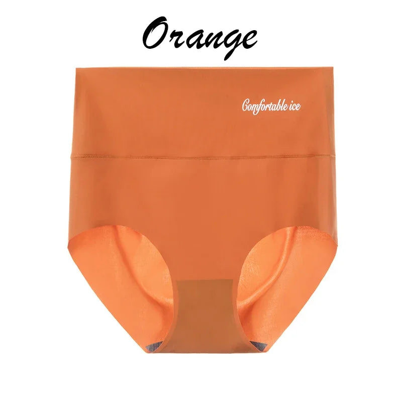 Ice Silk Seamless Briefs for Women High Waist Ultra-thin Sexy Panties Underwear Breathable Invisible Female Lingerie Underpants