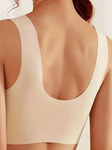 INTIMO SECRETS 4-Piece Lace Push-Up Bra Set – Ice Silk Deep V Bralette, Plus Size L-5XL