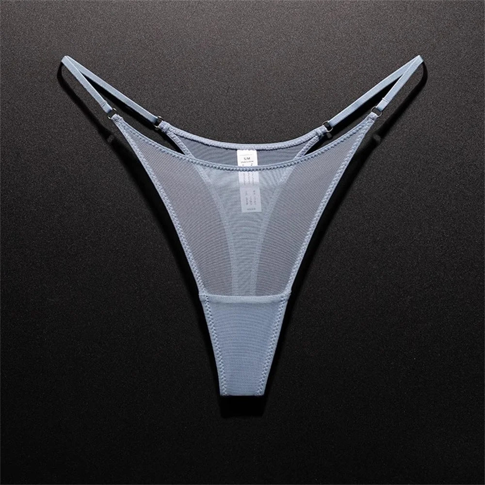 INTIMO SECRETS High Slit Seamless Thong – Ultra-Thin Mesh Sexy Underwear for Women, Plus Size