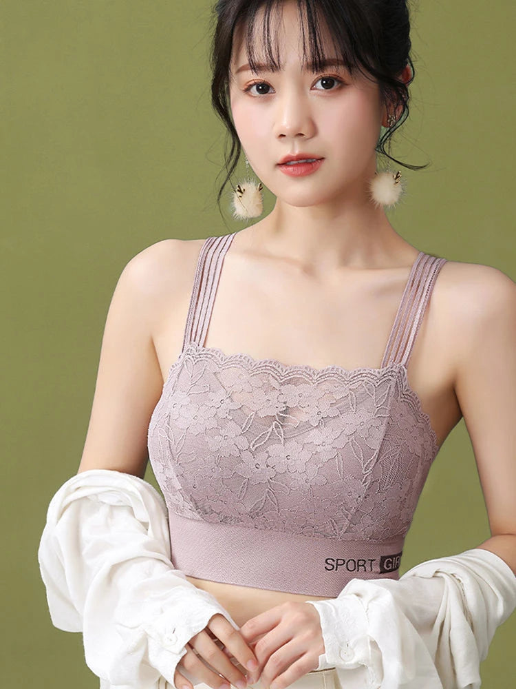 INTIMO SECRETS Women’s Plus-Size Lace Lounge Bra – Quick-Dry, Stretch, Solid Color