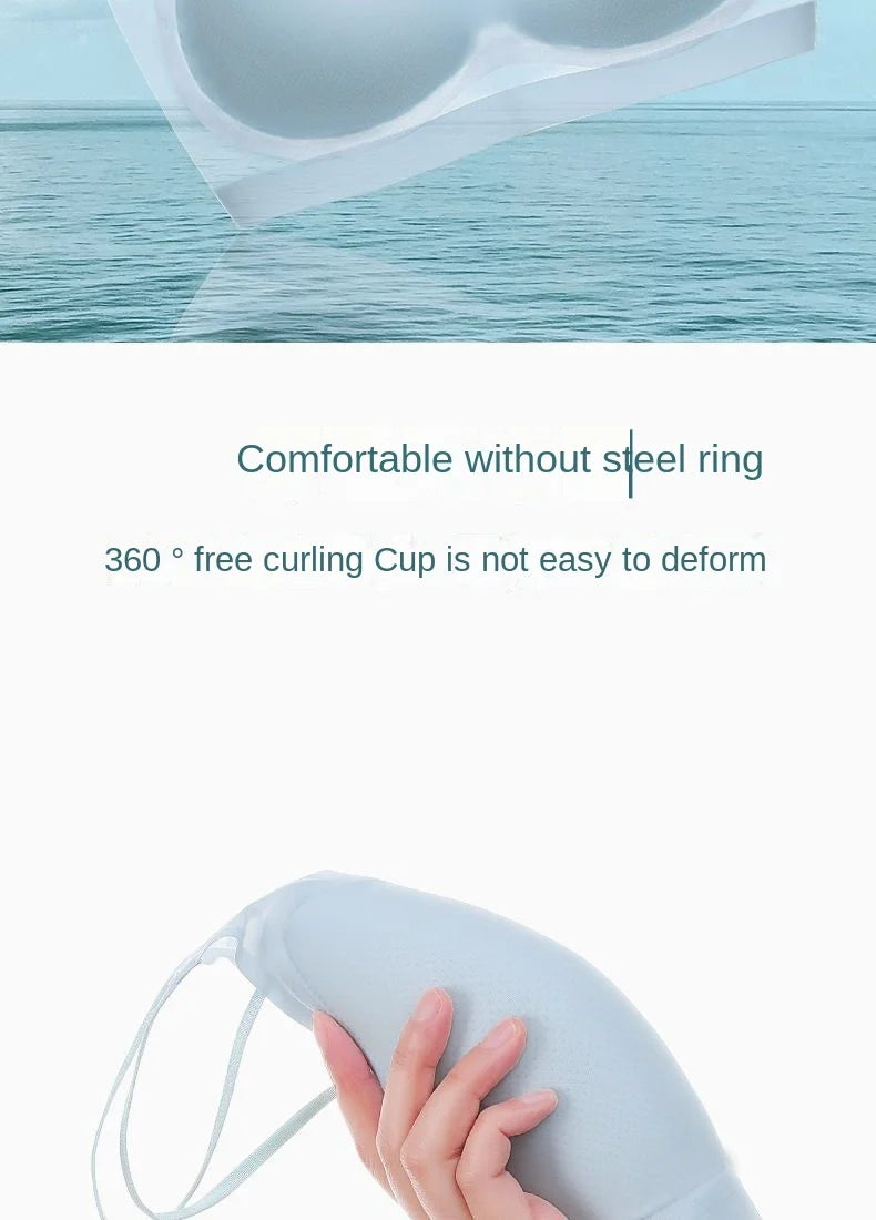 INTIMO SECRETS Ultra Thin Ice Silk Bra – Plus Size Wireless Padded Lingerie