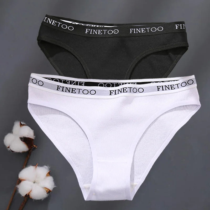 2Pcs/Set M-XXL Cotton Panties for Women Letter Belt Briefs Sexy Low Rise Underwear Ladies Panty Girl Big Size Intimates Lingerie