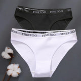 2Pcs/Set M-XXL Cotton Panties for Women Letter Belt Briefs Sexy Low Rise Underwear Ladies Panty Girl Big Size Intimates Lingerie
