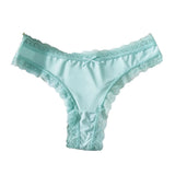 INTIMO SECRETS Pink Satin Silk Ruffle Thong – Sexy Low-Waist G-String for Women