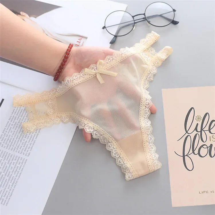 INTIMO SECRETS Women’s Summer Lace Thong – Low-Waist, Hollow-Out, Seamless & Breathable Panties