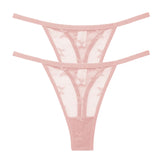 INTIMO SECRETS 2PCS Mesh Thongs – Transparent Seamless G-String Underwear for Women S-XL