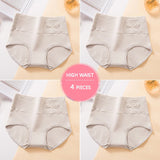 INTIMO SECRETS 4PCS High Waist Cotton Panties – Plus Size Women’s Lingerie