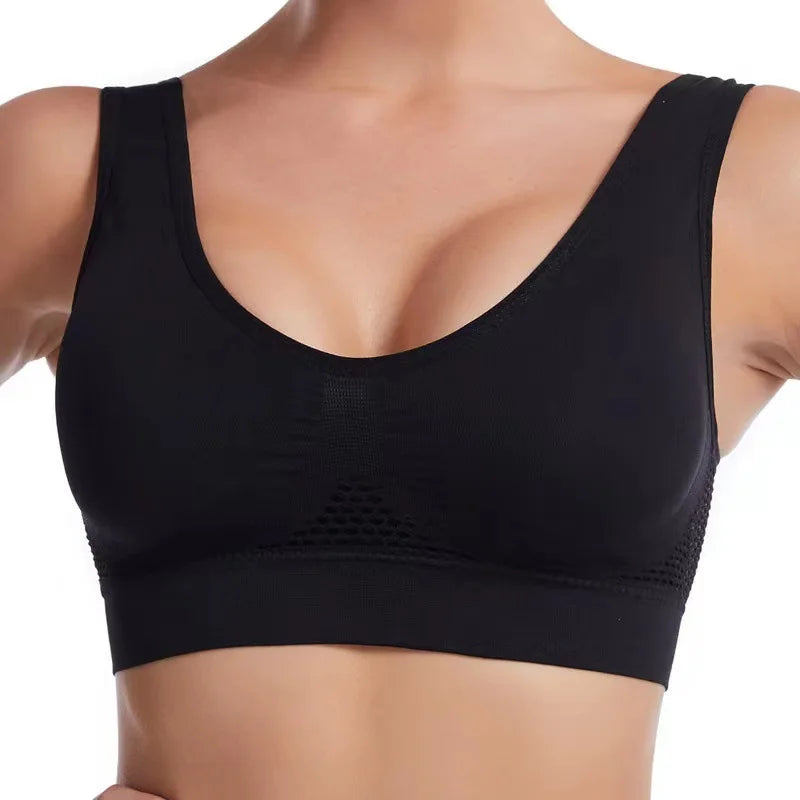 INTIMO SECRETS Seamless Push-Up Mesh Bra – Breathable Sports Bralette