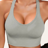 INTIMO SECRETS Women’s High-Impact Backless Sports Bra – Gathered, Breathable Fitness Top