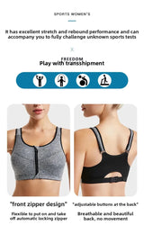 INTIMO SECRETS Women’s Shockproof Sports Bra – Front Zipper Yoga Vest