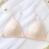 Summer Hit Low Cut Backless Pure Cotton Wrap Chest Bra Women's Sexy Interest Triangle Cup Strapless Underwear Intimate Apparel