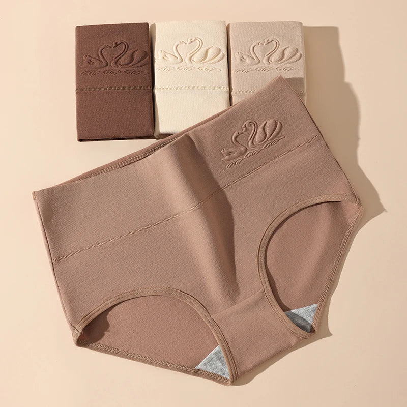 INTIMO SECRETS 4PCS High Waist Cotton Panties – Plus Size Women’s Lingerie 4XL