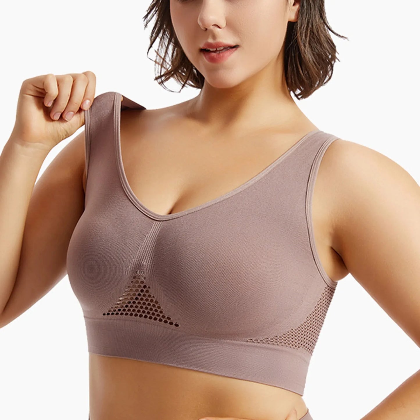 INTIMO SECRETS Wireless Sports Bra – Seamless Push-Up Crop Top