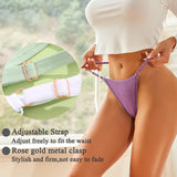 INTIMO SECRETS 4PCS Cotton Lace G-String – Low-Rise Thongs for Women