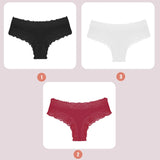 INTIMO SECRETS 3-Pack Lace Cotton Panties – Low Waist Plus Size Women
