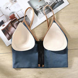 INTIMO SECRETS Seamless Zipper Bra – Wireless Padded Fitness Bralette