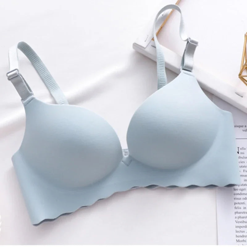 Sexy Push Up Bra Corset Wireless One-Piece Breathable Underwear Gathered Uphold Bra Set for Women Lingerie Seamless Bralette