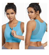 INTIMO SECRETS Women’s High-Impact Sports Bra – Zipper Yoga Vest