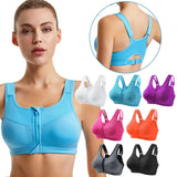 INTIMO SECRETS Women’s Shockproof Sports Bra – Front Zipper Yoga Vest