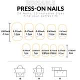 24pcs/set short square fake nails for women cute bride heart white french tips faux ongles y2k press on false nail supplies