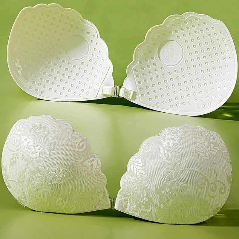 Women Silicone Chest Stickers Lace Push Up Waterproof Nipple Cover Invisible Self-Adhesive Nipple Tape Reusable Strapless Bra