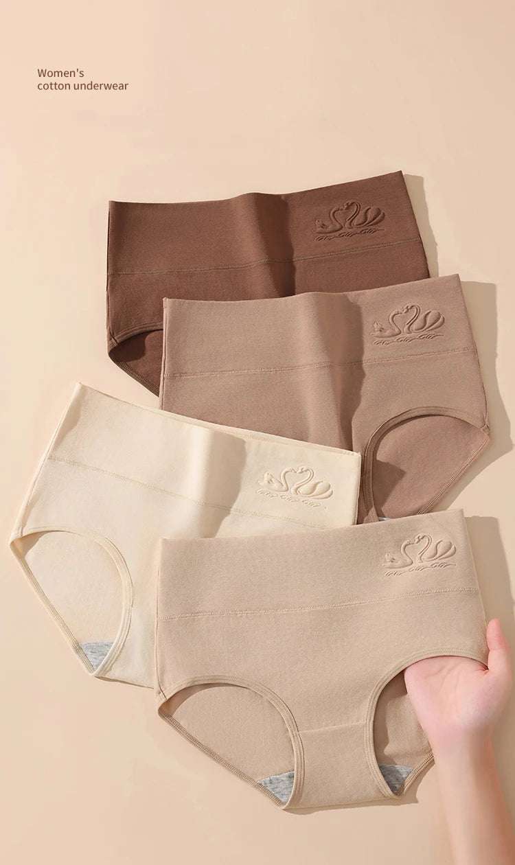 INTIMO SECRETS 4PCS High Waist Cotton Panties – Plus Size Women’s Lingerie 4XL