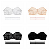 INTIMO SECRETS Women’s Mesh Lace Transparent Bra – Seamless Push-Up Invisible Lingerie for Wedding