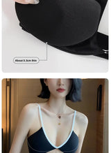 Women's Thin Summer French Style Sexy Deep U Shell Cup Bra Wireless Seamless Fashionable Underwear Comfortable Home Clothes
