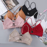 2023 sexy threaded sports yoga bra pure cotton sports bra fitness top bra breathable strap underwear bra pad wrap chest