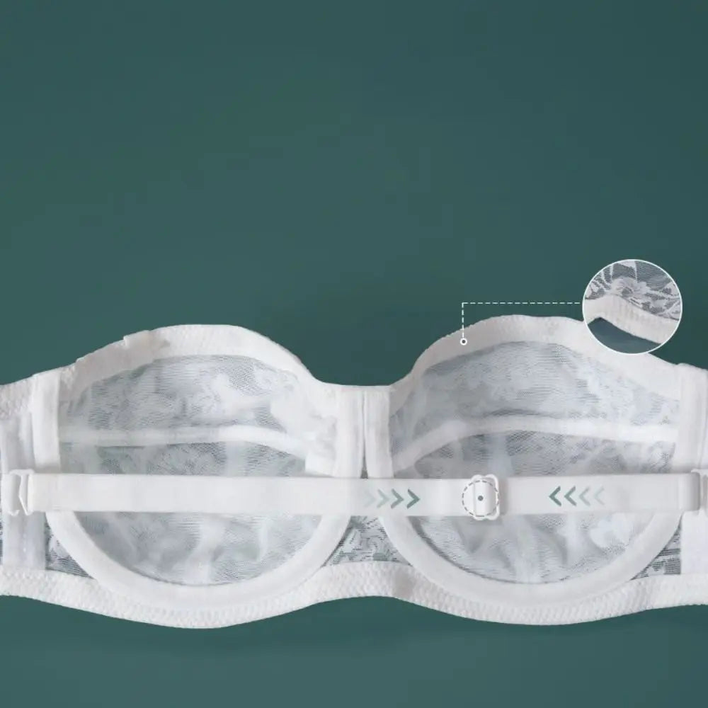 INTIMO SECRETS Women’s Mesh Lace Transparent Bra – Seamless Push-Up Invisible Lingerie for Wedding