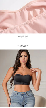 Hot Sale New Design Effective Slip-proof Side One Piece Bralette Padded Ice Silk Seamless Strapless Bra For Women