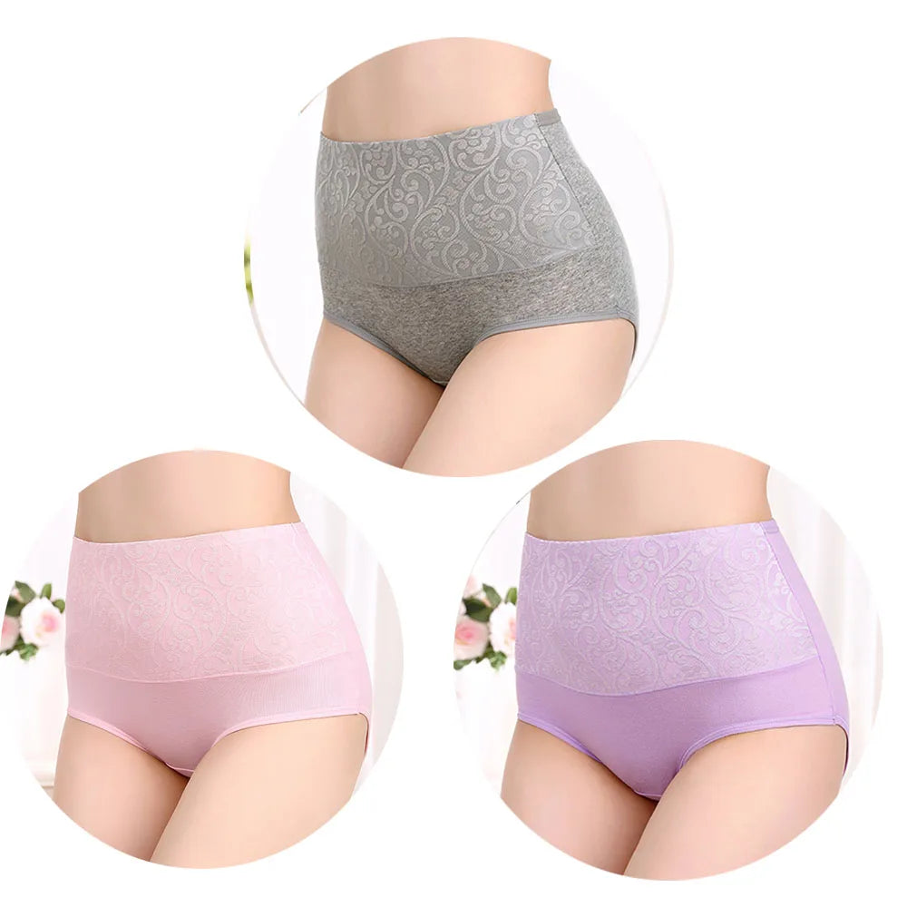 INTIMO SECRETS 3-Pack Women’s High-Waist Cotton Briefs – Breathable & Comfortable