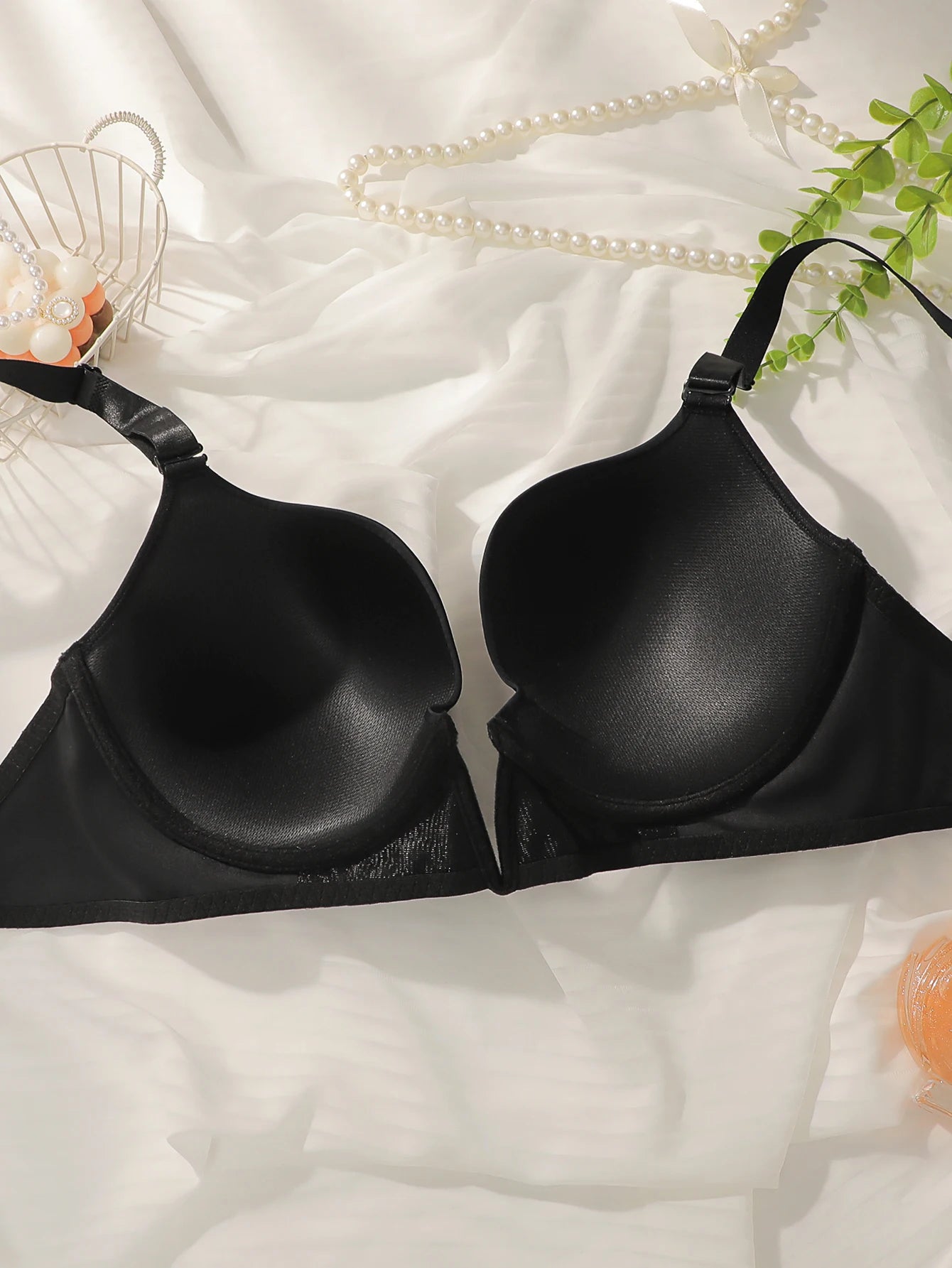 INTIMO SECRETS Comfortable Plus Size Push-Up Bra – Deep V, Adjustable Straps