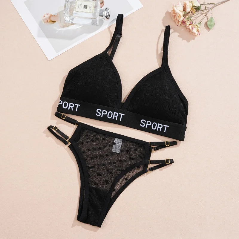 INTIMO SECRETS Dot Lace Push-Up Bralette – Wireless V-Neck Women’s Bra