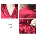 Womens Silk Satin Pajamas Set Sleepwear Pijama Women's Loungewear Pajamas Suit Female Sleep Two Piece Set Feminino Fofo Pyjamas
