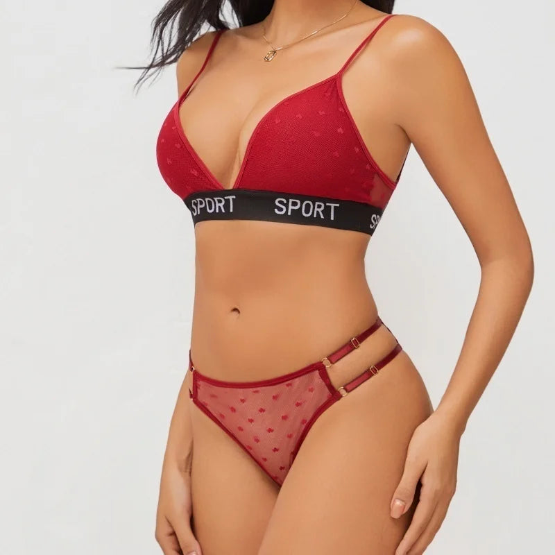 INTIMO SECRETS Dot Lace Push-Up Bralette – Wireless V-Neck Women’s Bra