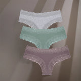 INTIMO SECRETS 3-Pack Women’s Floral Lace Cotton Panties – Sexy Soft Briefs S-XL