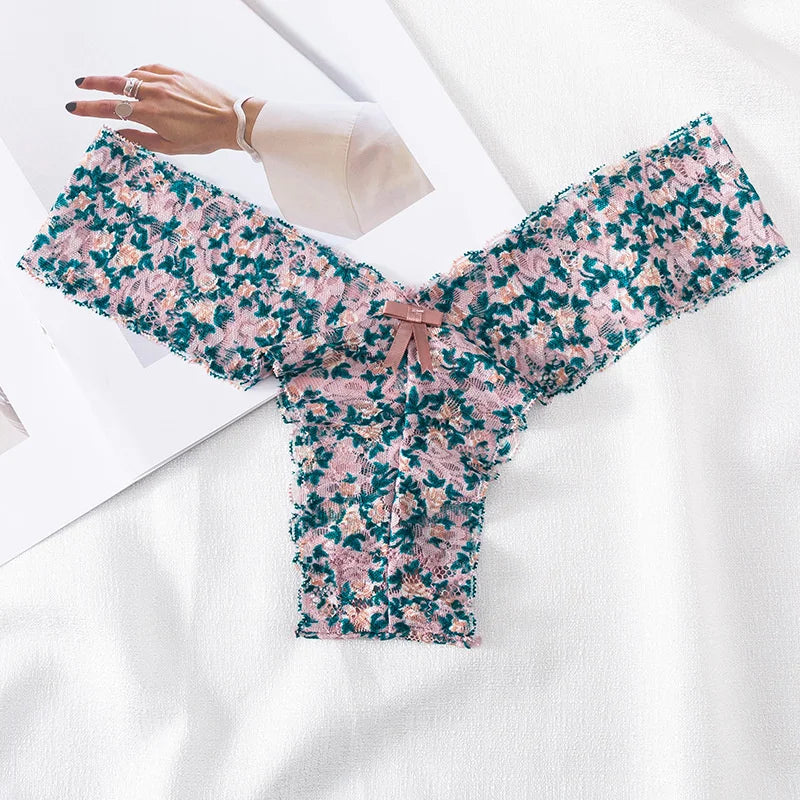 INTIMO SECRETS Women’s Ruffles Seamless T-Back Thong – Sexy G-String Underwear 1PCS