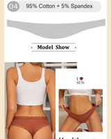 INTIMO SECRETS 3PCS Lace Cotton Thongs – Sexy Low-Rise Seamless G-String Underwear for Women S-XL