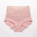 INTIMO SECRETS High Waist Cotton Briefs - V-Neck Lace Abdomen Control