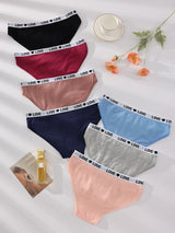 INTIMO SECRETS 7-Pack Women’s Low-Waist Cotton Panties with Letter Waistband