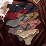 INTIMO SECRETS Seamless Ice Silk Thong – Ultra-Thin Low-Waist Panties for Women