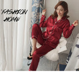 Womens Silk Satin Pajamas Set Sleepwear Pijama Women's Loungewear Pajamas Suit Female Sleep Two Piece Set Feminino Fofo Pyjamas
