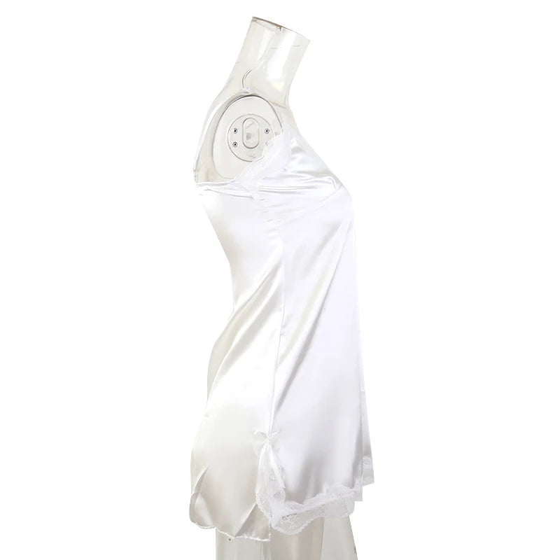 Women Sexy Lace V-neck Sleepwear Suspenders Nightdresses Female Sleeveless Nightwear Sleep Nightdress For Ladies