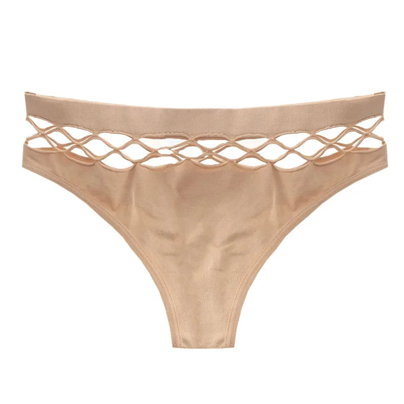 INTIMO SECRETS Women’s Hollow-Out Seamless G-String – Sexy Mid-Waist Panties