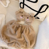 INTIMO SECRETS Winter Plush Bra & Panty – Cute Cartoon Bear Tube Top